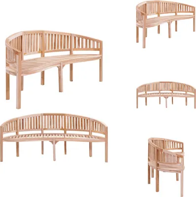 Produktbild von vidaXL Bananenbank 200 cm Massivholz Teak -  Gartenbänke