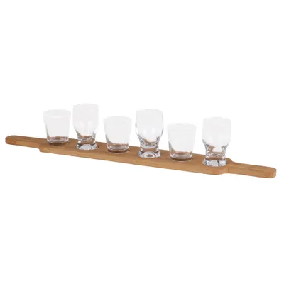 Image de DOCHTMANN Set à tapas en bambou + 6 verres 50 x 7 cm