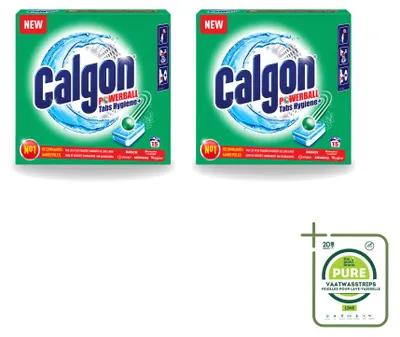 Productafbeelding van 2 x Calgon wasmachinereiniger tabletten - beschermt tegen kalkaanslag - grote verpakking - 2 stuks