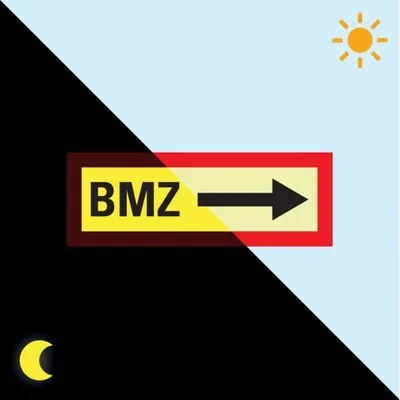 Produktbild von PERMALIGHT power langnachleuchtend Feuerwehrschild BMZ rechts, Folie, selbstk...