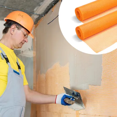 Obrázok produktu pre Bettizia 2 role armovacia tkanina 160g/m² 4x4mm omietková tkanina tkanina zo sklených vlákien oranžová 100m²