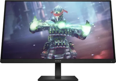 A black computer monitor displaying a video game.