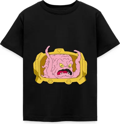 Produktbild von Spreadshirt Teenage Mutant Ninja Turtles Krang Bösewicht Kinder T-Shirt, 98/104 (3-4 Jahre), Schwarz
