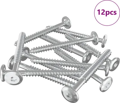 Obrázok produktu pre vidaXL Skrutky do dreva 12 ks Strieborná M6 x 70 mm Oceľ