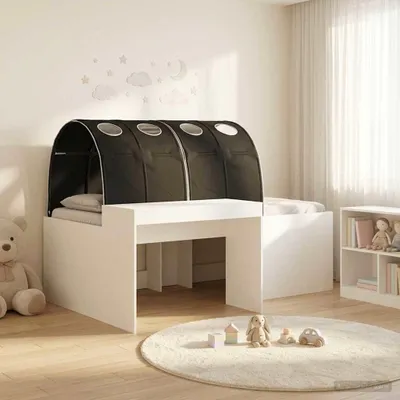 Produktbild von Möbel Bett mit Tunnel 4 pcs Weiß und Schwarz HolzwerkstoffGartensofas - Gartensofas c5004