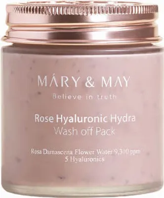Immagine prodotto di Mary&May Rose Hyaluronic Hydra Wash off Pack 125g - Maschera viso intensamente idratante e illuminante