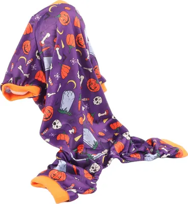Zdjęcie produktu dla Halloweenowa piżama dla psa z 4 nogawkami Miękka, wygodna, bogata kolorystyka Różne wzory Halloweenowy kombinezon dla psa na wakacje w domu