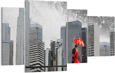 Produktbild von Bild auf Leinwand - Leinwandbild - Stadt Haus Straße - 120x70cm - Wand Bild - Wanddeko - Wandbilder - Leinwanddruck - Bilder - Kunstdruck - Wanddekoration - Leinwand bilder - Wandkunst - DL120x70-3948