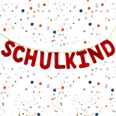 Produktbild von Folienballon Schriftzug Schulkind, Rot, ca. 40 cm für Luftbefüllung