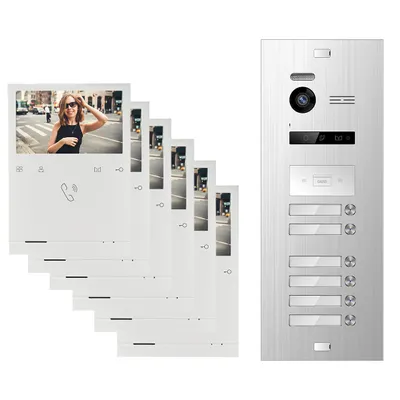 Produktbild von BALTER EVO QUICK Video Türsprechanlage Silber Set für 6-Familienhaus 6x 4,3" Monitor