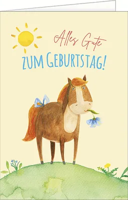 Produktbild von Geburtstag – Comicpferd – "Alles Gute zum Geburtstag!" Karte mit Brief