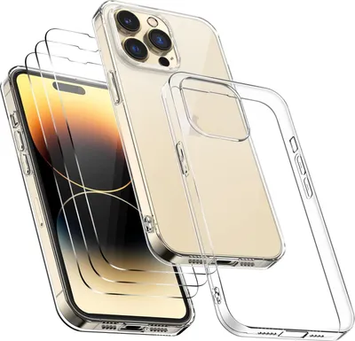 Image de Coque pour Apple iPhone 14 Pro dos en silicone transparent 3x verre A2890