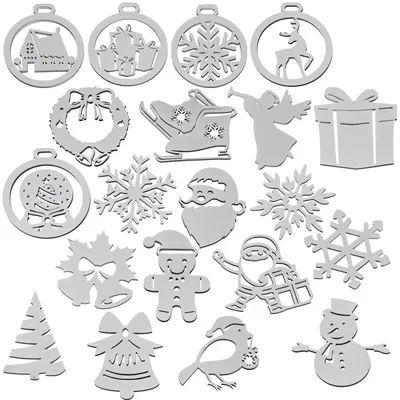 Produktbild von Ruhhy 24883 Weiße Weihnachtsbaumschmuckstücke aus Holz, 20 Stück