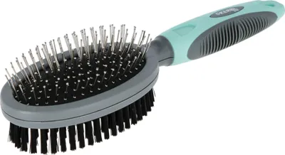 Obrázek produktu pro KERBL Kartáč s měkkými syntetickými štětinami a jemnými kovovými zuby 24 cm