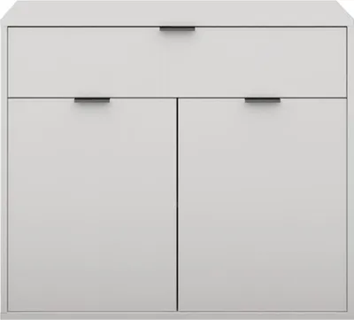 Produktbild von FURNARO Kommode Bonnie Sideboard Beistellschrank B/H/T: 101x87x45 cm, Farbe:Kreidegrau matt lack
