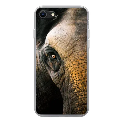 Produktbild von MuchoWow® Handyhülle Schutzhülle Hülle für iPhone SE 2020 Elefant - Nahaufnahme - Tiere - Natur Silikon Softcase Handy Hülle - Kartenbesitzer
