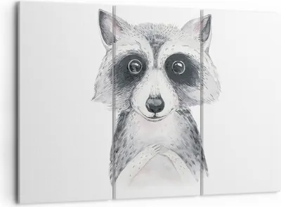 Produktbild von Bild auf Leinwand - Leinwandbild - 3 Teile - Waschbär Bild Kinder - 105x70cm - Wand Bild - Wanddeko - Wandbilder - Leinwanddruck - Bilder - Wanddekoration - Leinwand bilder - Wandbild - CE105x70-4607