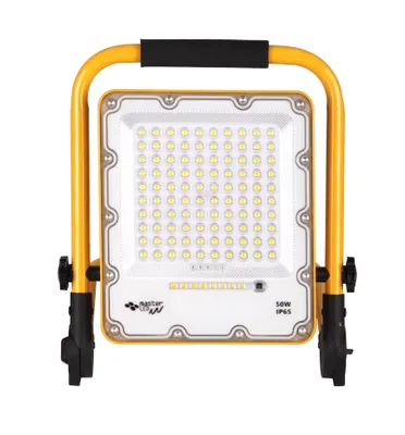 Obrázok produktu pre Reflektor MasterLED SMD Siga 50W 4500K neutrálna biela - 8500lm, IP65, žltá/čierna, prenosný, 3,2V - hliník a tvrdené sklo na stavenisko a do dielne