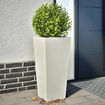 Produktbild von BEI CLORIS Pflanzkübel 2 Stk. Weiß 35x35x75 cm Stahl - Beete Neu9616661 1parcel