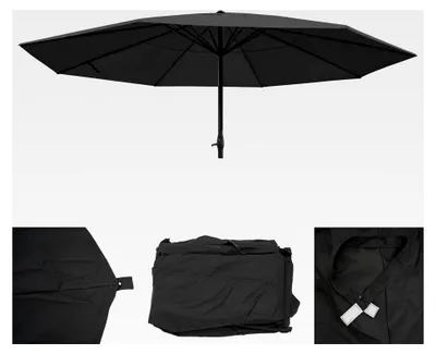 Produktbild von Ersatzbezug für Sonnenschirm Meran Pro, Gastronomie Marktschirm Ø 5m, Polyester - anthrazit