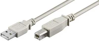Produktbild von Hapena USB-Kabel 1,8m USB2AB2 USB 2.0,A-Stecker auf B-Stecker,grau