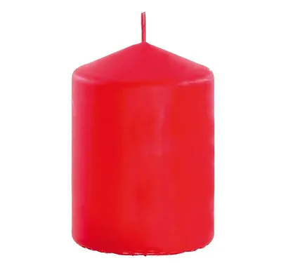 Produktbild von Stumpenkerze Rot 10 x 6 cm Weihnachtskerze Hochzeits-Deko Tischkerze