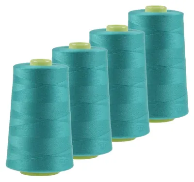 4 x 4572m Overlockgarn Nähgarn Polyester Overlock Garn, türkis 1
