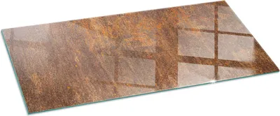 Zdjęcie produktu dla Szklana podstawa do kominka 125x50 cm - Kominek - Szklana płyta kominkowa - Szkło ochronne - Płyta chroniąca przed iskrami - Szklana podstawa ognioodporna - Płyta chroniąca przed ciepłem - Szklana podstawa ochronna - Struktura rdzy na metalu