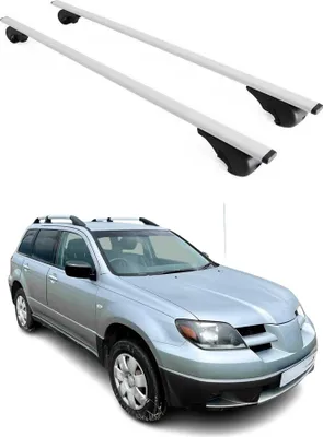 Obrázok produktu pre Priečne strešné nosiče pre Mitsubishi Outlander 2001–2006, strieborné