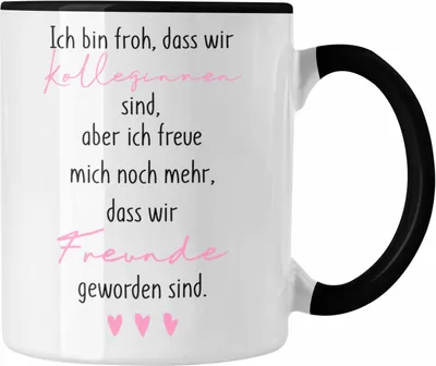 Produktbild von Trendation - Kollegin Tasse Geschenk Beste Arbeitskollegin Geschenkidee Abschied Abschiedsgeschenk (Schwarz)