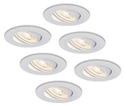 Image de HOFTRONIC - Spot LED encastrable plat 6W 570lm 4000K Inclinable Blanc IP20