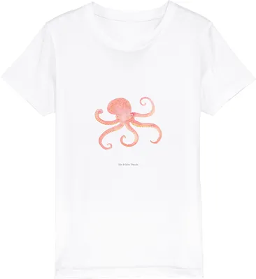 Produktbild von Mr. & Mrs. Panda Kleinkinder T-Shirt Tintenfisch 7-8 Jahre (122/128) - Weiß - Geschenk, Kindershirt, Meer, Meerestier, Kinder, Öko, Ozean, Kinder-T-Shirt, Lustige Sprüche