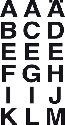 Produktbild von HERMA Buchstaben Sticker A-Z Folie schwarz 20 x 20 mm 2 Blatt à 18 Sticker