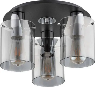 Zdjęcie produktu dla Lampa sufitowa ATMAN czarna-chromowana 3xE27x15W metal wym:22x36x36cm IP20 Alfa