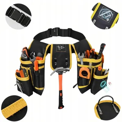 Produktbild von Werkzeuggürtel Handwerker Gürtel 27 Taschen Magnetische Werkzeugtasche Abnehmbare und Verstellbare Werkzeugtasche für Elektriker Schreiner Bauarbeiter