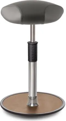 Produktbild von Sitz- Stehhocker Free Tall Triangel Boxmark Leder Grau Chrom /Natur.