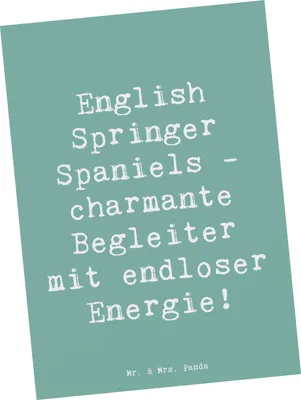 Produktbild von Mr. & Mrs. Panda Postkarte Spruch English Springer Spaniel Charme - Meeresbrise - Geschenk, Ansichtskarte, Hunderasse, Ansichtskarten, sanftmütiger Hund, trainierbar