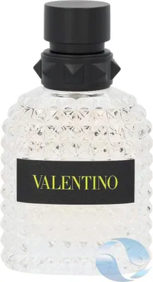 A bottle of Valentino Uomo Born in Roma Yellow Dream Eau de Toilette for men.