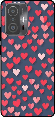 Produktbild von Smartphonica Telefon Fall fit für Xiaomi 11T / 11T Pro mit rosa und roten Herzen Impressum - TPU Backcover Fall mit rosa und roten Herzen Design