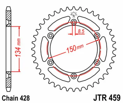 Obrázek produktu pro Pignon JT 52T 428 JTR459.52