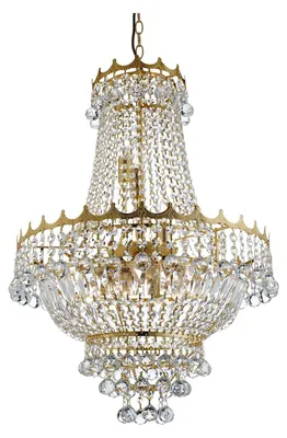 Produktbild von Versailles, 9Flammiger Kronleuchter 52Cm Klarer Kristall, Gold Rahmen
