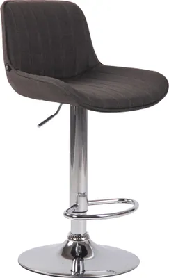 Produktbild von CLP Barhocker Lentini Stoff I Thekenhocker Höhenverstellbar I Barstuhl Mit Fußstütze I 360° Drehbar I Tresenhocker Mit Trompetenfuß, Farbe: dunkelgrau, Gestellfarbe: chrom