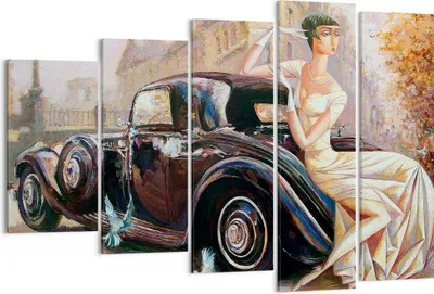 Produktbild von Bild auf Leinwand - Leinwandbild - frau retro stil - 150x100cm - Wand Bild - Wanddeko - Wandbilder - Leinwanddruck - Bilder - Kunstdruck - Wanddekoration - Leinwand bilder - Wandkunst - EG150x100-3467