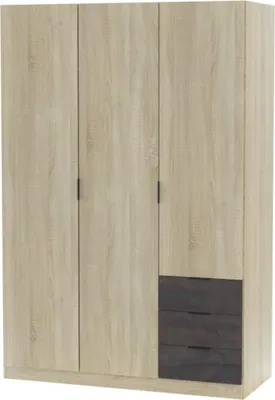 Produktbild von Garderobenschrank 3 Türen - Schlafzimmer Eichebraun 52x121 cm
