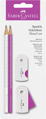Produktbild von FABER-CASTELL Schreibset GRIP SPARKLE pink/weiß