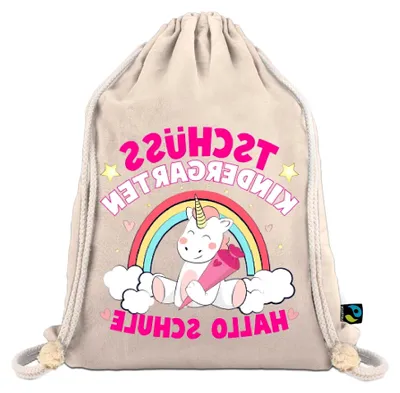 Produktbild von Sportbeutel zur Einschulung: Einhorn Tschüss Kindergarten