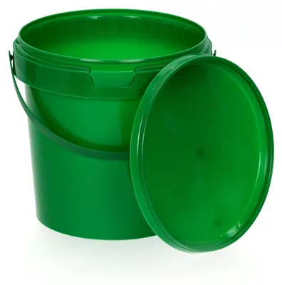 Immagine prodotto di BenBow secchio con coperchio 1L x3 Verde - secchio per alimenti, robusto, ermetico, a tenuta stagna, inodore - secchio in plastica con manico - vuoto