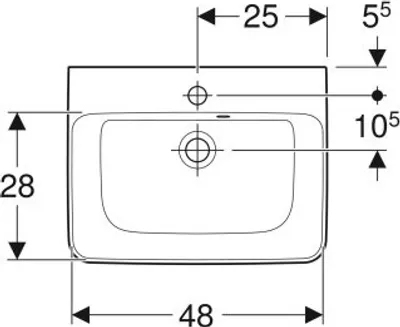 Produktbild von Geberit 501628008 Renova Plan Handwaschbecken, 50x38cm