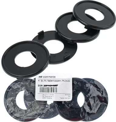 Produktbild von 4X 69,5mm Nabenkappen Felgen Deckel Kappen Schwarz Flach kompatibel mit Schmidt Revolution