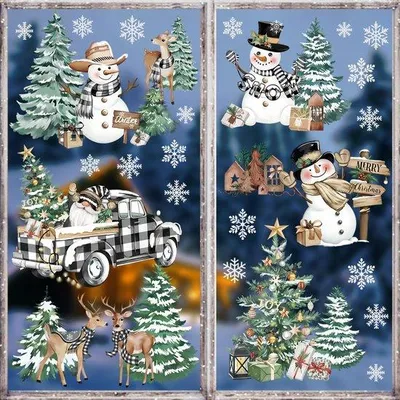 Immagine prodotto di Segnaletica stradale invernale con motivi natalizi e disegni di renne.